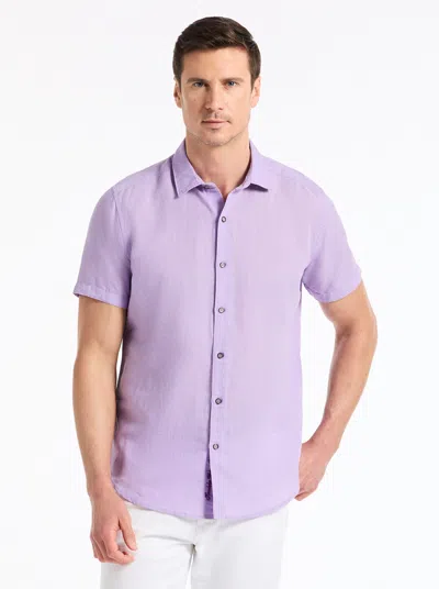 Robert Graham Davis Short Sleeve Button Down Shirt In Purple