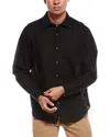 Robert Graham Righteous Cotton Stretch Contrast Trimmed Classic Fit Button Down Shirt In Black