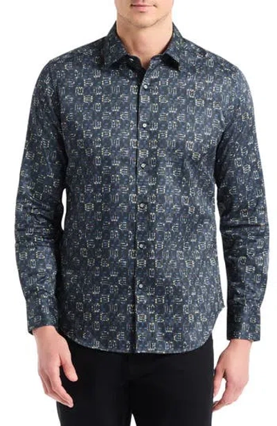 Robert Graham Deckard Cotton Button-up Shirt In Blue