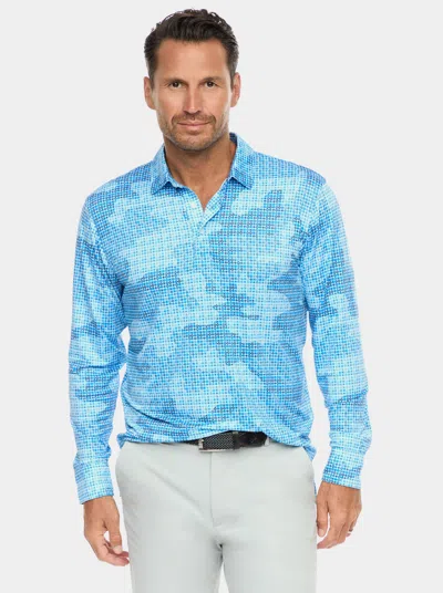 Robert Graham Declan Long Sleeve Polo In Blue