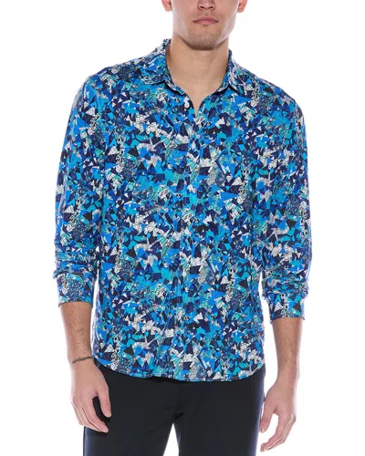 Robert Graham Degnan Classic Fit Knit Shirt In Blue