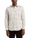 Robert Graham Delancey Damask Print Stretch Cotton Button-up Shirt In Neutral