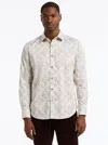 Robert Graham Delancey Damask Print Stretch Cotton Button-up Shirt In White