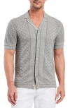 ROBERT GRAHAM ROBERT GRAHAM DELMAR POINTELLE COTTON BUTTON-UP SWEATER