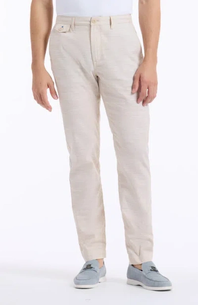 Robert Graham Dixton Straight Leg Cotton & Linen Pants In Neutral