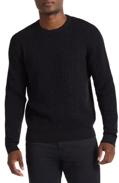 Robert Graham Dobbs Waffle Knit Sweater In Black