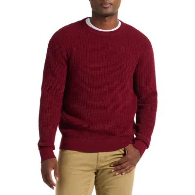 Robert Graham Dobbs Waffle Knit Sweater In Burgundy