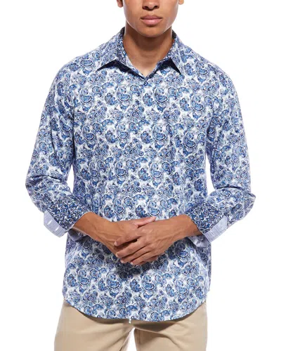 Robert Graham Dorval Classic Fit Woven Shirt In Blue