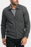 Robert Graham Dorven Classic Fit Cotton Knit Zip-up Top In Black