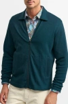 Robert Graham Dorven Classic Fit Cotton Knit Zip-up Top In Dark Teal