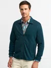Robert Graham Dorven Classic Fit Cotton Knit Zip-up Top In Dark Teal