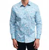 Robert Graham Downing Paisley Sport Shirt In Slate Blue In Blue