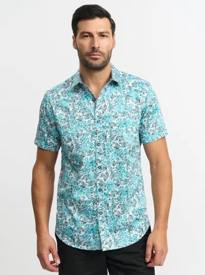 Robert Graham Downing Short Sleeve Shirt In Evergreen
