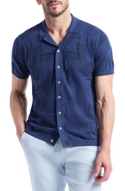 Robert Graham Drayford Short Sleeve Sweater In Blue