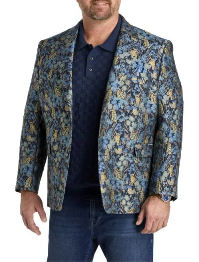 Robert Graham Dxl Big & Tall  Floral Jacquard Sport Coat In Blue