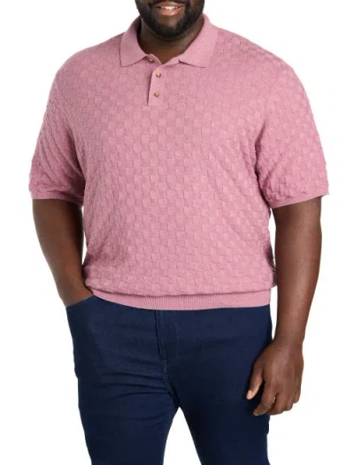 Robert Graham Dxl Big & Tall  Hampson Sweater Polo Shirt In Pink