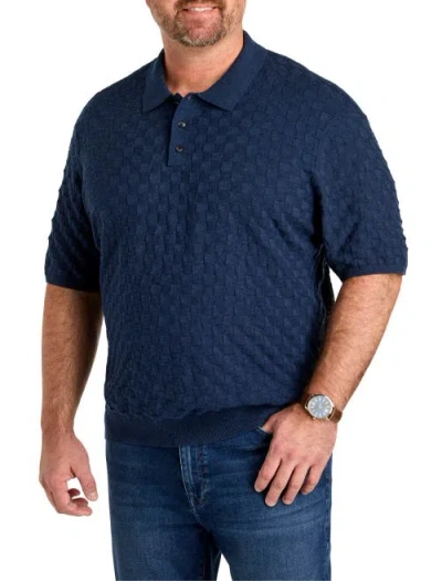 Robert Graham Dxl Big & Tall  Hampson Sweater Polo Shirt V2 In Blue