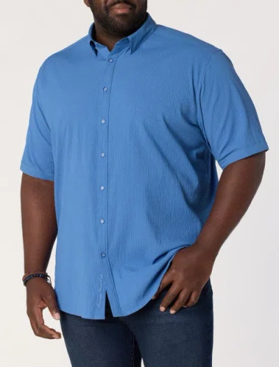 Robert Graham Dxl Big & Tall  Thresher Seersucker Sport Shirt In Blue