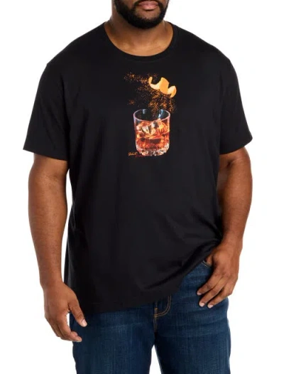Robert Graham Dxl Big & Tall Whiskey On Fire Graphic Tee In Black