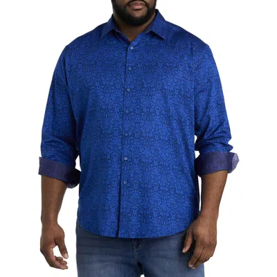 Robert Graham Dxl Luther Tonal Sport Shirt In Navy