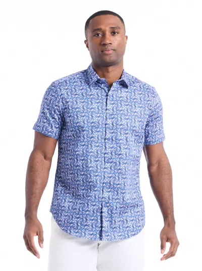 Robert Graham Dyer Short Sleeve Button Down Shirt In Blue