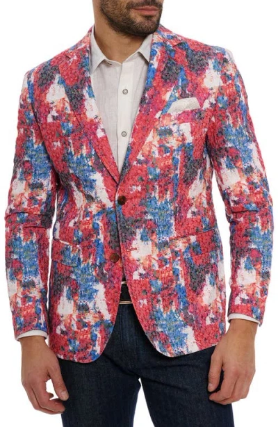 ROBERT GRAHAM ROBERT GRAHAM EAGAN FLORAL EMBROIDERED COTTON BLEND SPORT COAT