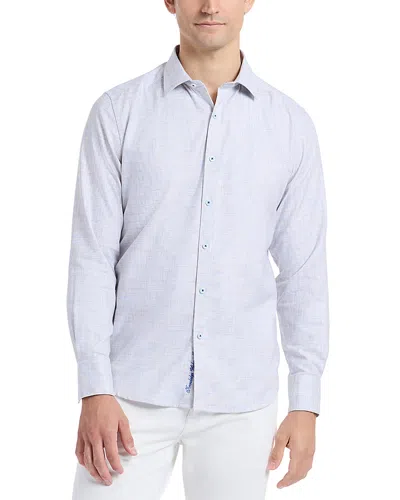 Robert Graham Edison Sand Woven Shirt In Blue