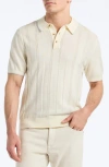 Robert Graham Edvan Short Sleeve Wool Blend Polo Sweater In Neutral