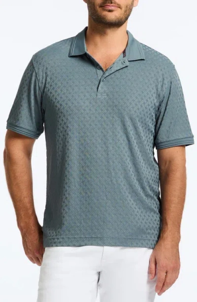 Robert Graham Elias Basket Weave Knit Polo In Charcoal