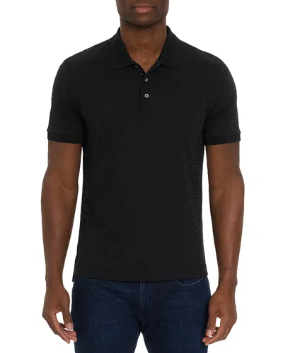 Robert Graham Elias Basket Weave Polo In Black