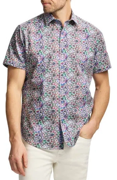 Robert Graham Elmore Short Sleeve Cotton Button-up Shirt In Multi