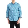 Robert Graham Enzo Geometric Print Button Up Shirt In Blue