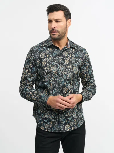 Robert Graham Evans Long Sleeve Button Down Shirt In Black