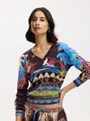 Robert Graham Evelyn Long Sleeve Sweater In Multi