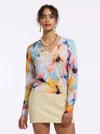 Robert Graham Evelyn Long Sleeve Sweater In Multi