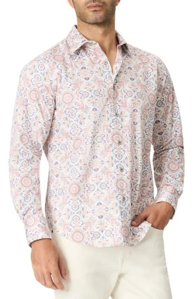 Robert Graham Fairview Stretch Cotton Button Up Shirt In Gold