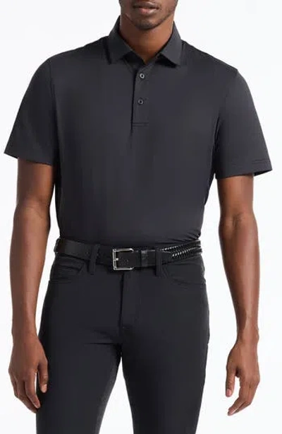 Robert Graham Falto Short Sleeve Stretch Knit Polo In Black