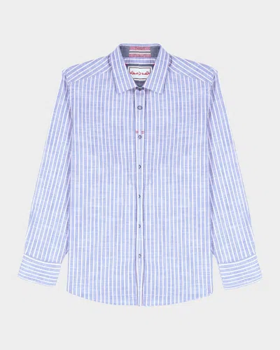 Robert Graham Fardella Striped Cotton Shirt In Blue