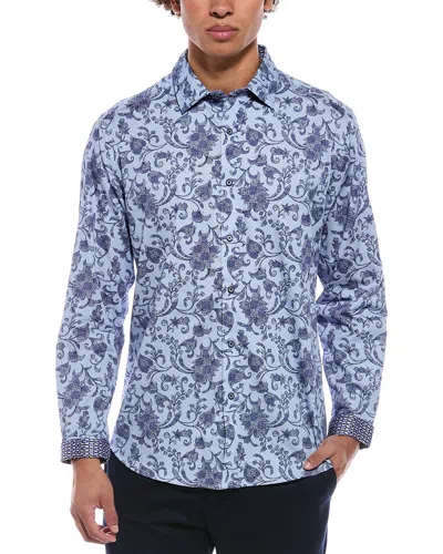 Robert Graham Farndon Classic Fit Woven Shirt In Blue