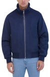 Robert Graham Faux Suede Bomber Jacket In Navy