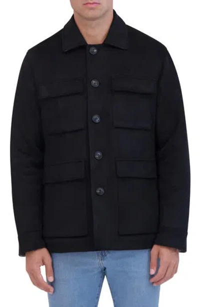 Robert Graham Faux Suede Safari Jacket In Black