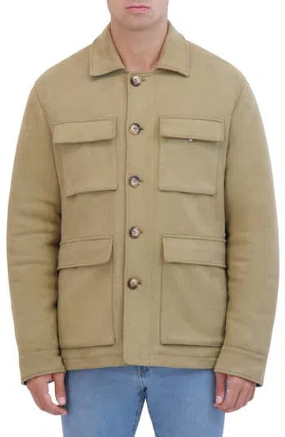 Robert Graham Faux Suede Safari Jacket In Tan