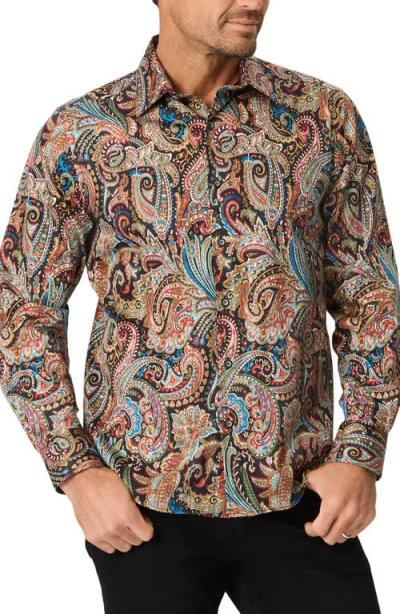 Robert Graham Ferncraw Long Sleeve Button Up Shirt In Brown