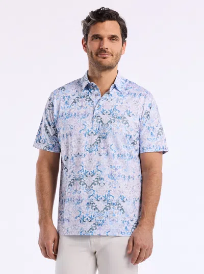 Robert Graham Fitzroy Short Sleeve Polo In Blue
