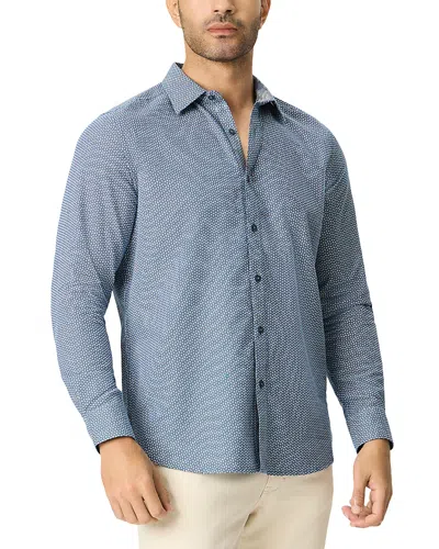 Robert Graham Flagler Slim Fit Patterned Cotton Woven Shirt In Blue