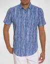 Robert Graham Flashback Seersucker Stripe Shirt In Blue In Blue