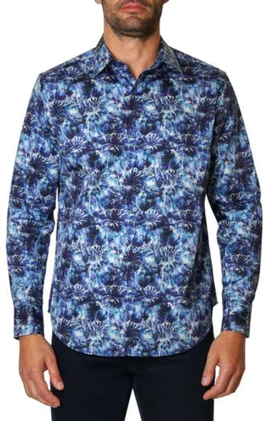 Robert Graham Flemming Abstract Print Cotton Button-up Shirt In Blue
