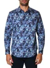 Robert Graham Flemming Abstract Print Cotton Button-up Shirt In Blue