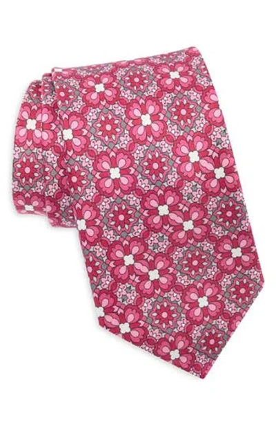 Robert Graham Floral Medallion Silk Tie In Pink