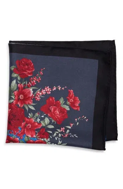 Robert Graham Floral Pocket Square In Orange